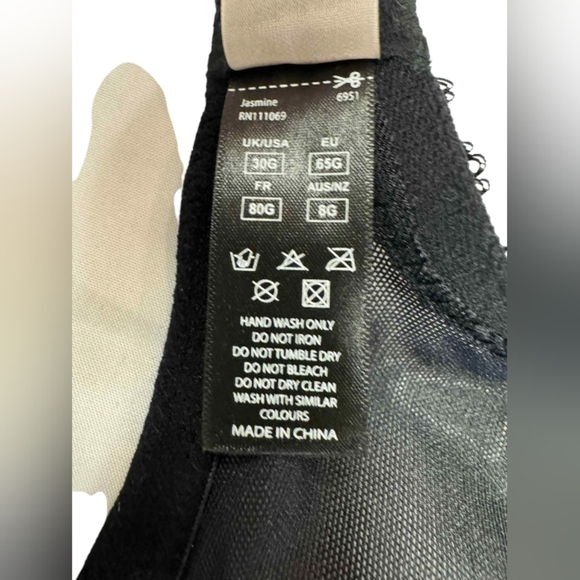 Panache NWT Jasmine Balconnet Bra Black Lacey Size 30G - Picture 7 of 7